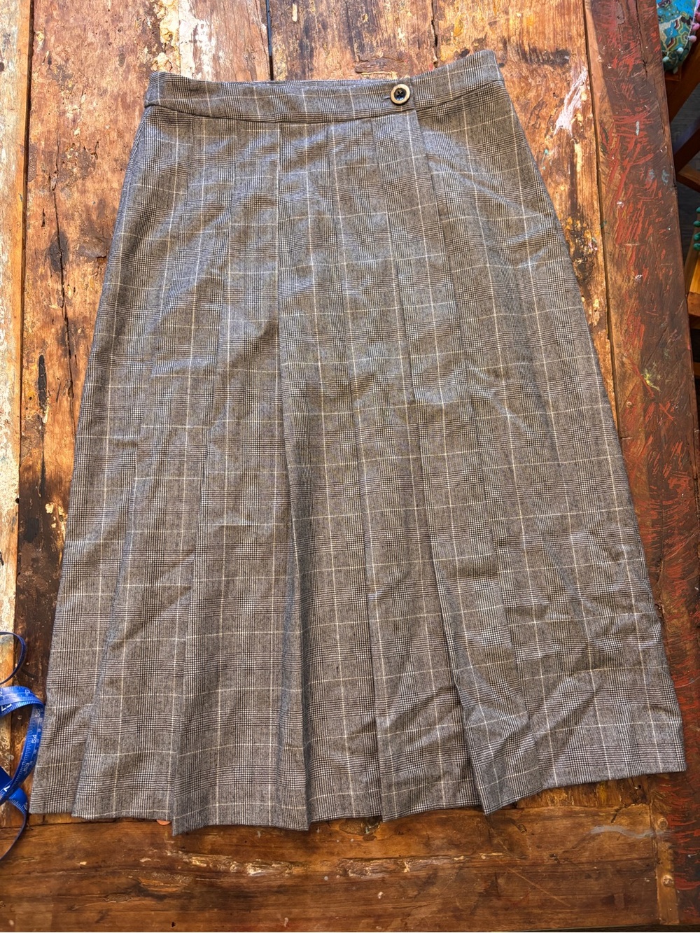 Classic Gray Plaid A-Line Skirt. Size 6